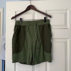 Green lululemon 7” workout shorts